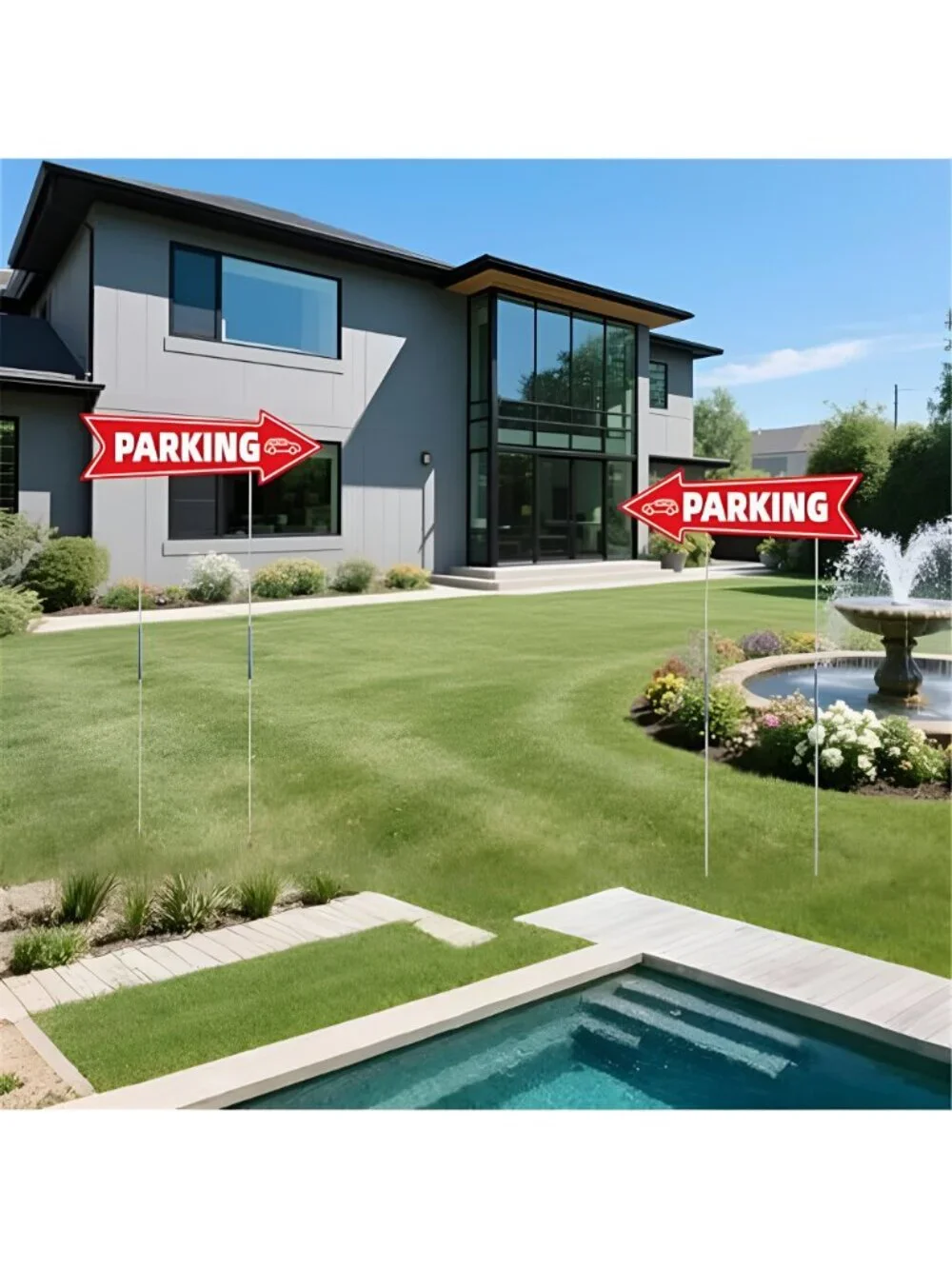 16 X 5 Inch Directional Parking Signs with Arrows - Durable Corrugated Plastic